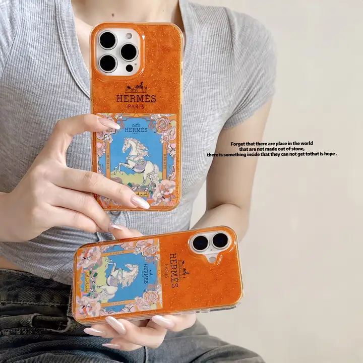 エルメス iPhone17 ケース 金箔 グリッター